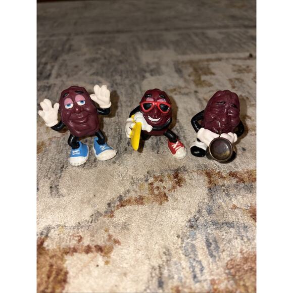 3 Vtg California Raisins figures 1987 DANCER SAXOPHONE SINGER Applause Hardees - Picture 1 of 1